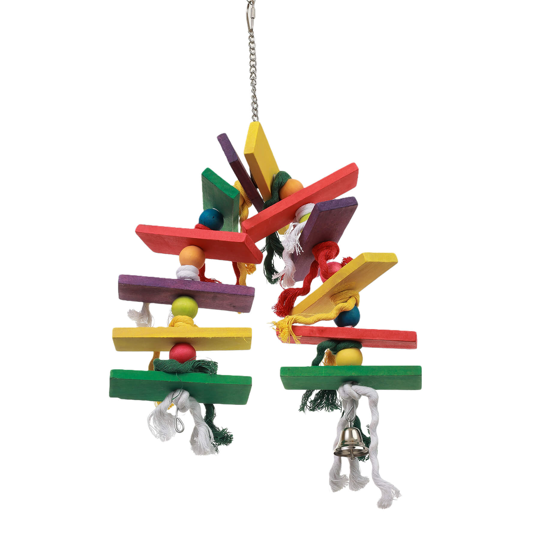 Arched Block, Rope & Bells Chew Parrot Toy - Large