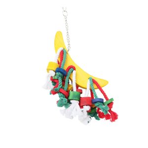 Banana Play Wood & Rope Natural Parrot Toy