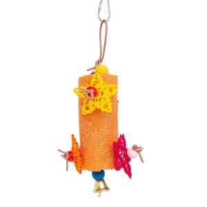 Beak Bliss Natural Loofah Parrot Toy for Healthy Beak Wear