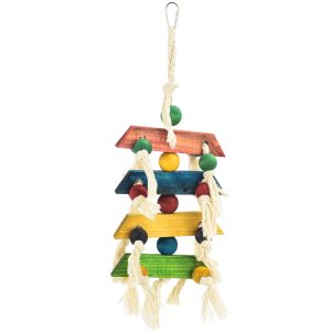 Block & Knots - Wood & Rope Natural Parrot Toy