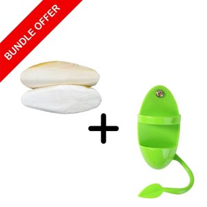 Calcium Boost Bundle Cuttlefish Bone & Holder with Stand for Parrot and Bird Cages