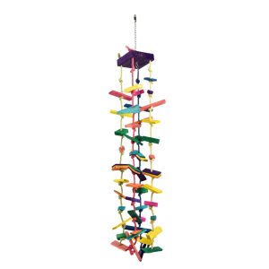Chomptastic Rainbow Tower Large Natural Parrot Toy