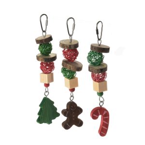 Christmas Kabobs Natural Parrot Toy - Pack 3
