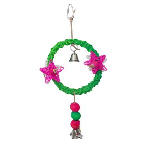 Star Willow Twist Activity Swinging Parrot Toy with Bells