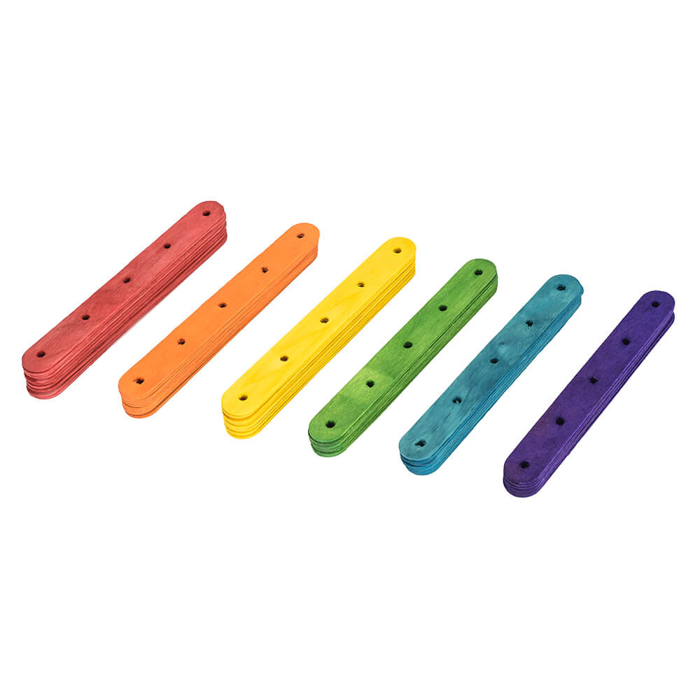 Coloured Wood Ice Lolly Sticks - Large Parrot Toy Parts - 50 Pack