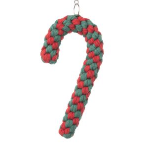 Cotton Candy Cane Christmas Parrot Toy