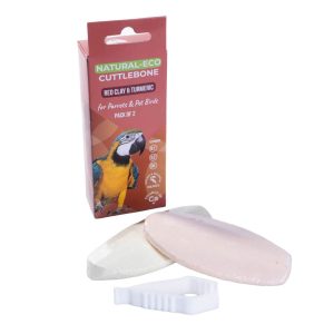 Eco Cuttlebone For Parrots with Red Clay and Turmeric - Pack of 2