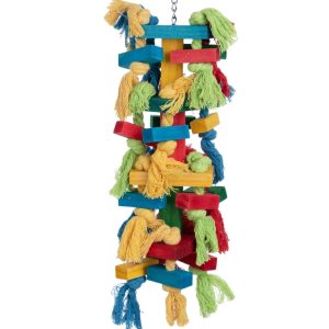 Festive Nibbles Bright Wooden Parrot Toy for Christmas