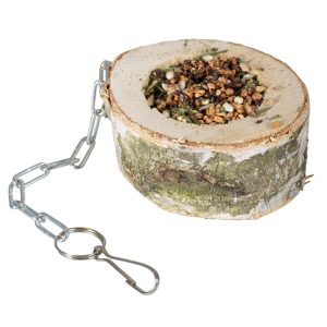 Filled Birch Trunk Swing Foraging Parrot Toy Filled with Treats