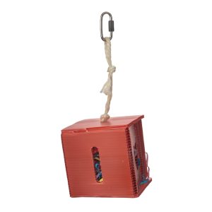 Foraging Cube - Fun Hanging Parrot Toy - Large