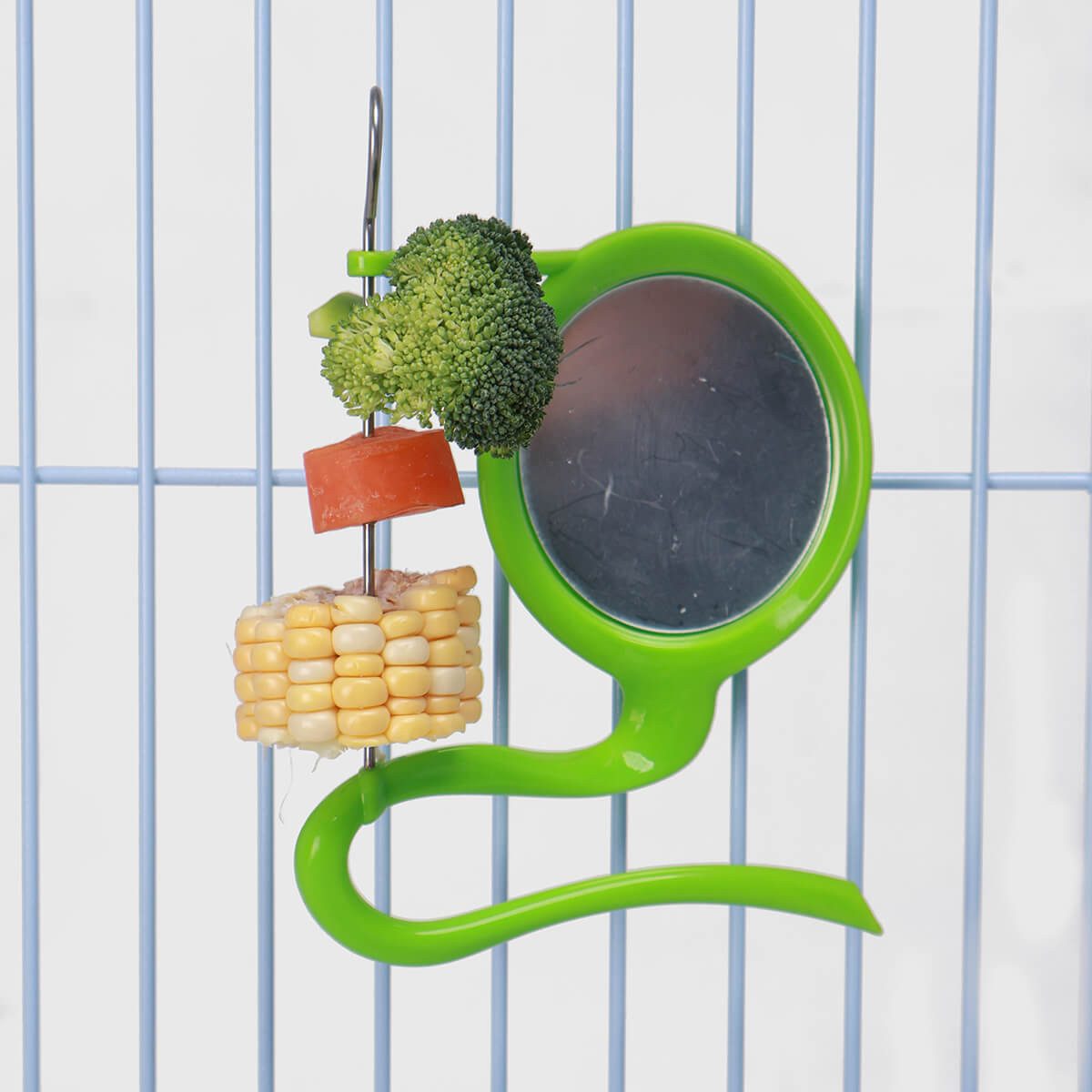 Fruit & Veg Kabob Parrot Stand with Mirror - Small