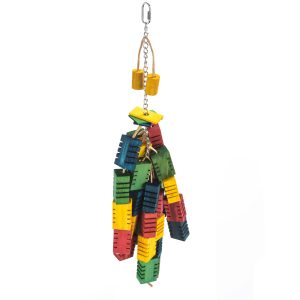 Groovy Colour Blocks Chewing Parrot Toy - Large