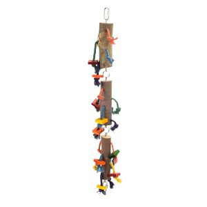 Loads of Legs Wood and Rope Chewing Parrot Toy