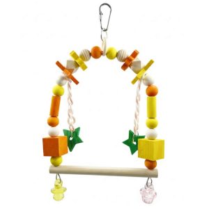 Lucky Stars Rainbow Perch Cage Swing Parrot Toy for Budgies & Parakeets