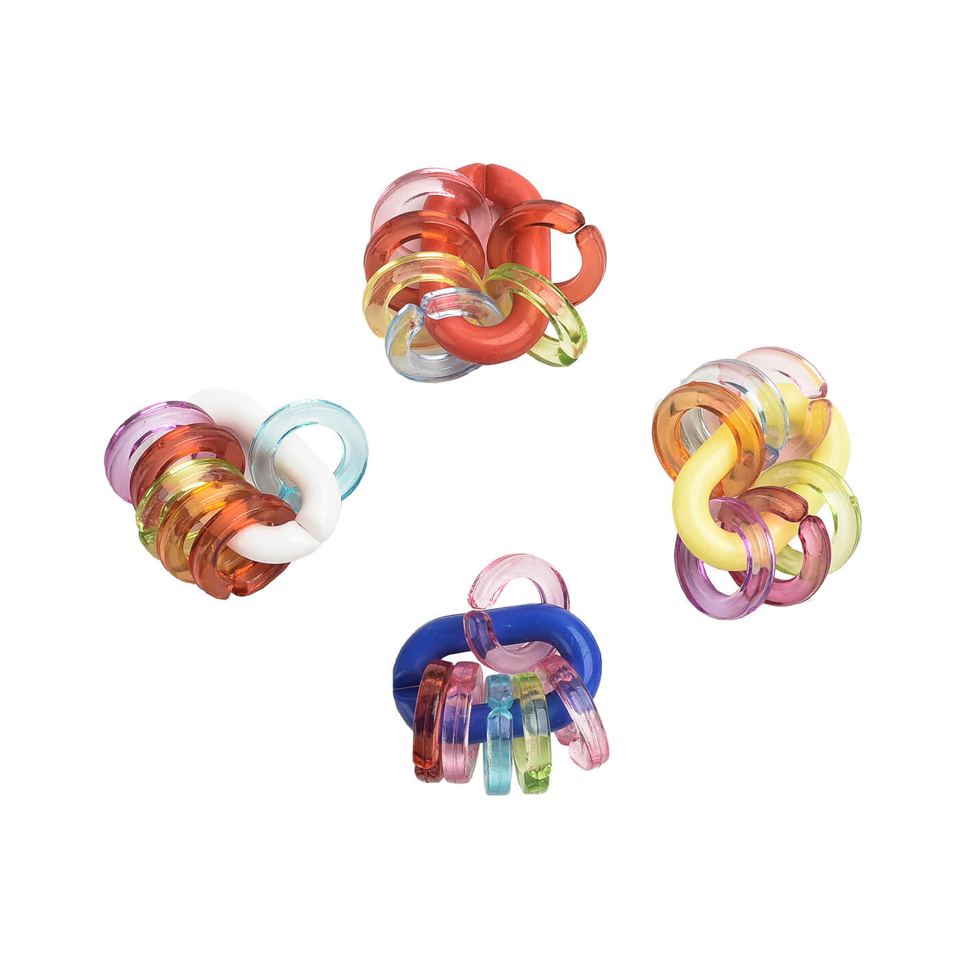 Medium Chain Link Rattle Foot Parrot Toys - Pack of 4