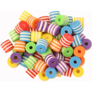 Multi-Coloured Plastic Beads - Parrot Toy Parts - 60 Pack