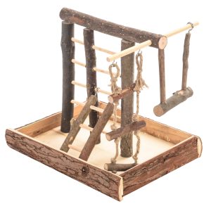 Natural Living Activity Parrot Stand for Smaller Parrots