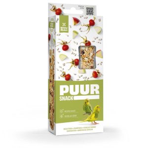 PUUR Twin Pack Budgie Treat Sticks Apple & Rosehip - 60g