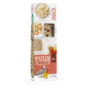 PUUR Twin Pack Parrot Treat Sticks Banana & Rosehip - 140g