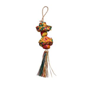 Palm Leaf Flower Tree Natural Parrot Toy