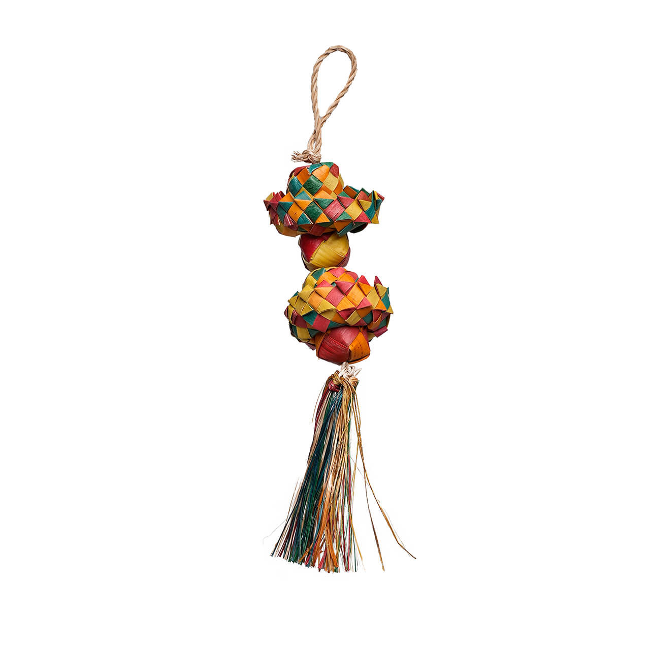 Palm Leaf Flower Tree Natural Parrot Toy