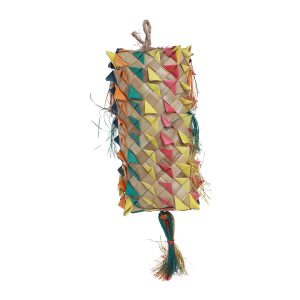 Palm Leaf Squared Spiked Pinata Natural Parrot Toy - XLarge