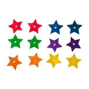 Parrot Essentials Parrot Toy Making Parts - Coloured Pine Wood Stars - Pack of 12