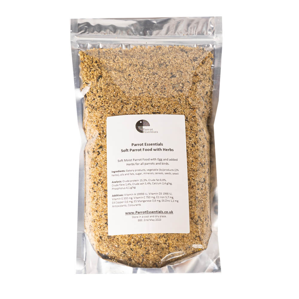 Parrot Essentials Moist Soft Egg Food for Birds with Herbs