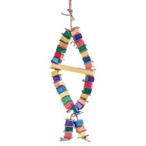 Pendant - Stacks of Shredding Wood & Cardboard Parrot Toy