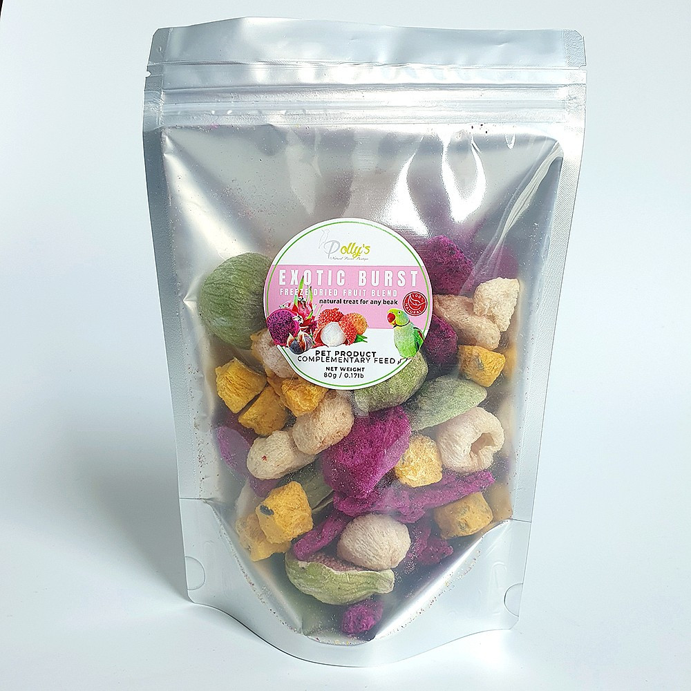Polly's Exotic Burst Freeze Dried Fruit Mix for Parrots