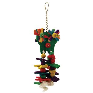 Starry Eyed Wood & Rope Parrot Toy