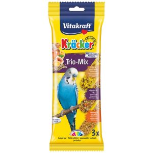 Vitakraft Budgie Treat Sticks Trio-Mix - Egg & Grass Seed, Apricot & Fig, Honey & Sesame