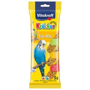 Vitakraft Budgie Treat Sticks Trio-Mix - Kiwi & Lemon, Sesame & Banana, Orange & Apricot