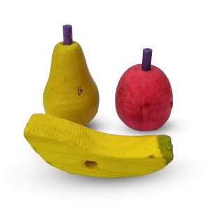 Wood Fruit Chews - Foot Parrot Toys - Pack of 3