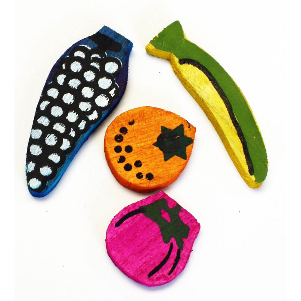 Wooden Fruit Flavoured Chews - Foot Parrot Toys - Pack of 4