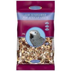 Johnston & Jeff African Grey Parrot Food Low Sunflower - 2kg
