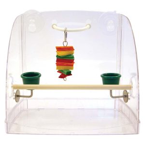 Window Perch & Parrot Play Centre with Feeding Cups